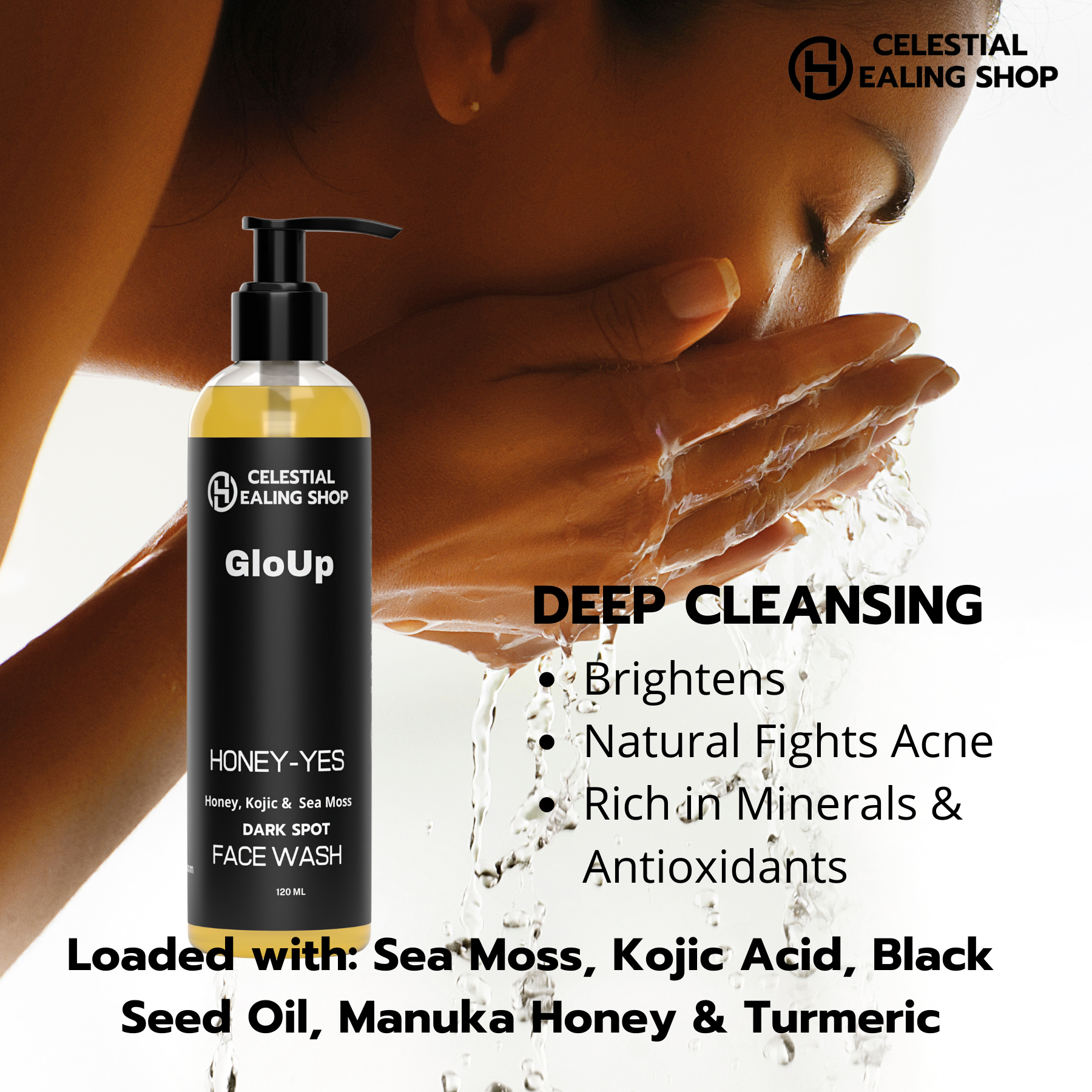 Glo-Up Honey, Kojic, Turmeric & Sea Moss Cleanser