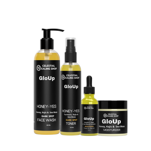 Glo-Up Honey, Kojic, Turmeric & Sea Moss  Dark Spot 4 Pc Kit